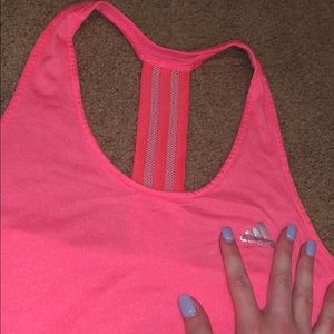 Neon pinkish/orange adidas tank!